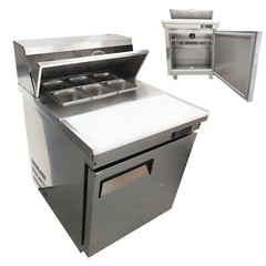 163L Commercial Sandwich Salad Prep Table Refrigerator 6 Pans Salad Refrigerator