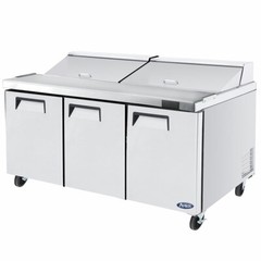 NEW 3 Door 73″ Refrigerated Prep Table Stainless Steel NSF Atosa MSF8304GR #2227