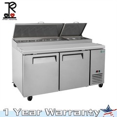 69″ Pizza Prep Table with Refrigerated Base NSF & ETL Removable Salad Bar Cover