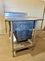 ATLAS METAL SINGLE WELL REFRIGERATED PREP TIN TABLE W/ 1 PAN COLD FOOD S.S STAND