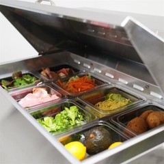 67″ Double Door Stainless Steel Commercial Refrigerated Salad Pizza Prep Table