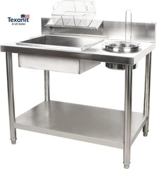 Fried Food Prep Table, 39″ X 25″ Commercial Fried Chicken Breading Table, Heavy