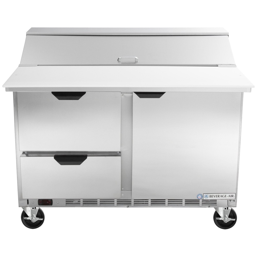 Beverage-Air 48″ 1 Door 2 Drawer Cutting Top Refrigerated Sandwich Prep Table