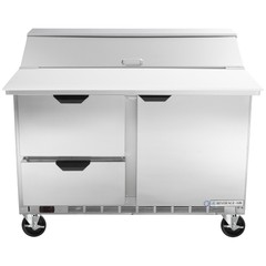 Beverage-Air 48″ 1 Door 2 Drawer Cutting Top Refrigerated Sandwich Prep Table