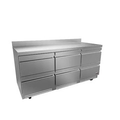 Fagor Refrigeration 73″ Stainless Steel Three Section Worktop Refrigerator