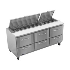 Victory VSPD72HC-18-6 72″ 6 Drawer Refrigerated Sandwich / Salad Prep Table
