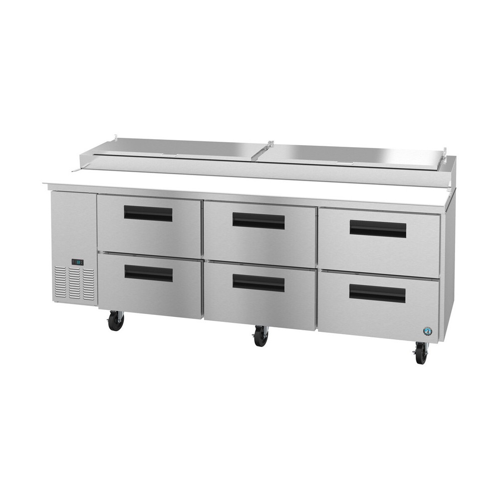 Hoshizaki PR93A-D6 93″ Three Section Refrigerated Pizza Prep Table w/ 6 Drawe…