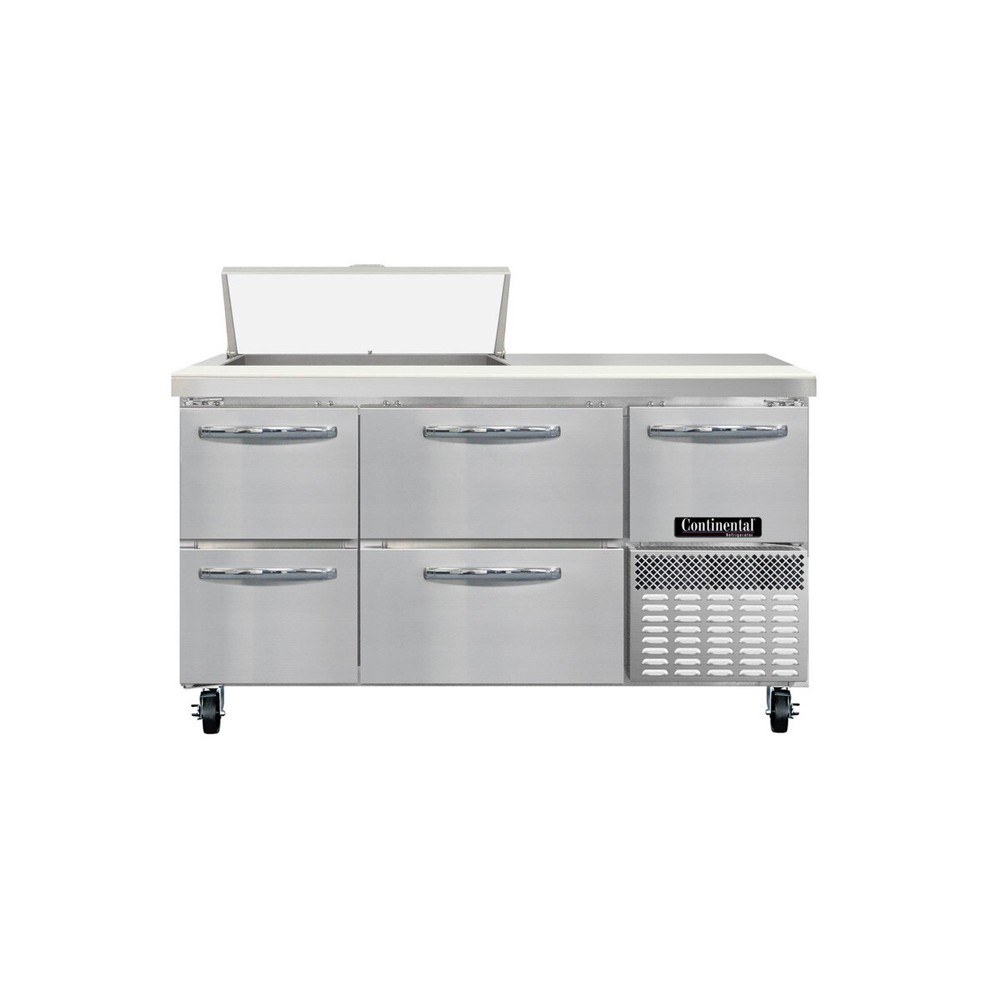 Continental Refrigerator RA60N8-D 60″ 2 Drawer 1 Door 1 Half Door Refrigerate…