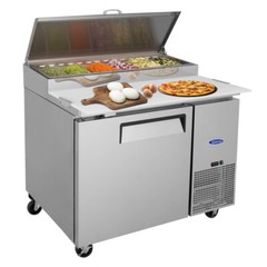 Orikool 44″ 11Cu.Ft Commercial Pizza Prep Table with a Built-in Refrigerator ETL