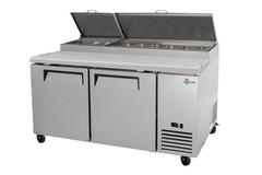 69″ Pizza Prep Table with Refrigerated Base NSF & ETL Removable Salad Bar Cover