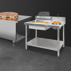 Commercial Breading Table Fried Chicken Station Prepare Workdesk Stainless Steel