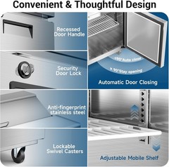 VP29S 28″ One Section Sandwich/Salad Prep Refrigerator w/Stainless Steel Cover