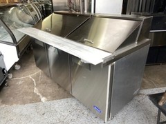 OPEN BOX NEW 3 Door 73″ Refrigerated Mega Top Prep Table Cooler NSF Atosa #2232