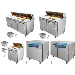 VEVOR 1/2/3 Doors Sandwich Salad Prep Table Undercounter Refrigerator Worktop