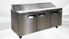 NEW 72″ Commercial Double Lid Refrigerator Prep Table Sandwich Pizza NSF ETL