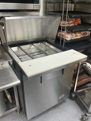 True TSSU-27-08-HC 1 Door Refrigerated Prep Table with Cutting Top