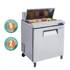 28” Commercial Refrigerated Salad Sandwich Prep Table Single Door 7.4 cu.ft.