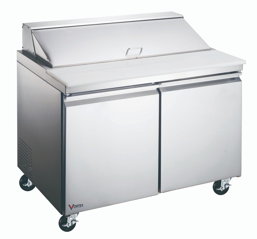 VORTEX Refrigeration Commercial 48″ 2 Door 12 Pan Sandwich Prep Table