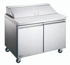 VORTEX Refrigeration Commercial 48″ 2 Door 12 Pan Sandwich Prep Table
