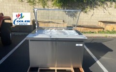 NEW 48″ Refrigerated Prep Table Refrigerator 18 Bin Pop Up Cover NSF UL