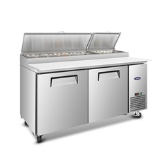 67″Commercial Pizza-Sandwich Prep Table Fridge,Stainless Steel,Ideal for Prep