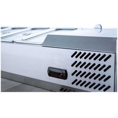 48″ Refrigerated Countertop Salad Bar, Glass Topping Rail, 4 Pans