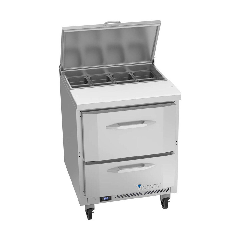 Victory VSPD27HC-08-2 27″ 2 Drawers Sandwich / Salad Prep Table