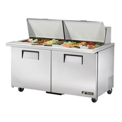True TSSU-60-24M-B-ST-HC 60″ Two Section Mega Top Sandwich Prep Table, 24 Pan