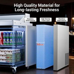 48″ Commercial Pizza-Sandwich Prep Table Fridge Perfect for Pizzeria&Deli Prep