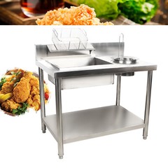Commercial Breading Table Fried Food Prep Fry Chicken Work Table Breader Station
