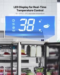 VEVOR 72″ Commercial Refrigerated Sandwich Prep Workable 3 Door Stainless Steel