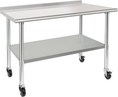 HARDURA 30×48 Inch Stainless Steel Table with Wheels – NSF Heavy Duty Prep Table