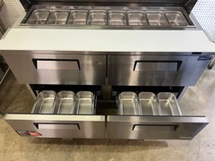Used Turbo Air TST-60SD-D4-N 60″ 4 Drawer Refrigerated Sandwich Prep Table 120V