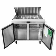 NEW 2 Door 48″ Refrigerated Mega Top Prep Table Cooler NSF Atosa MSF8306GR #1229