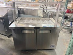 48″ Salsa Bar Mega Top Refrigerator Topping Station NSF Cooler Dukers 18 pan Col