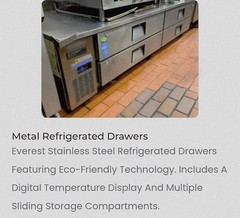 Everest 95″ Chef Base 4 Drawer (12 Hotel pan) Refrigeration