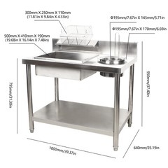 Commercial Breading Table Fried Chicken Station Prepare Workdesk Stainless Steel