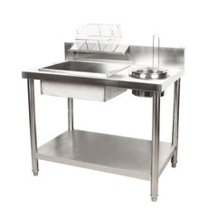 Breading Table Fried Food Prep Station Fry Chicken Work Table Stainless Steel
