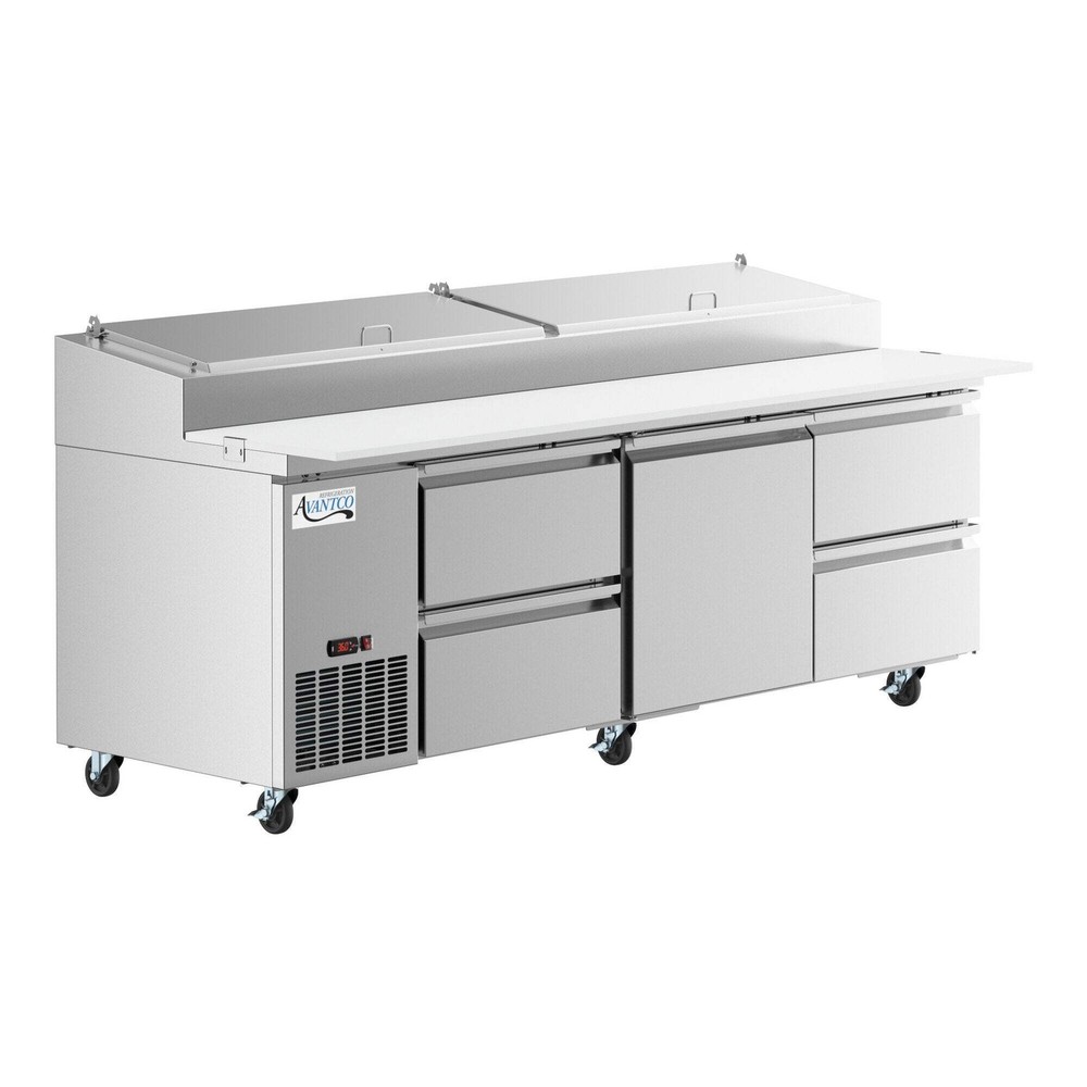 93″ 1 Door Refrigerated Pizza Prep Table with 4 Drawers