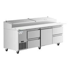 93″ 1 Door Refrigerated Pizza Prep Table with 4 Drawers