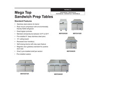 Atosa MSF8308GR, 72” Mega top Sandwich Prep. Table with 30 S/S Pans