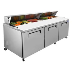 72″ Commercial Prep Table Refrigerator 3 Door 21 Cu.ft Stainless Steel Mega Top