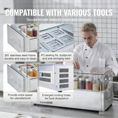38″ Countertop Condiment Refrigerated Salad Sandwich Prep Station w/Glass Shield