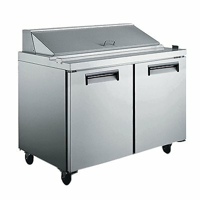 Adcraft USSL-2D 47″ Two Section Sandwich / Salad Prep Table, 12 cu. ft.