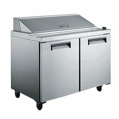 Adcraft USSL-2D 47″ Two Section Sandwich / Salad Prep Table, 12 cu. ft.