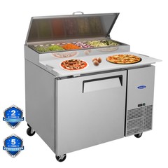 44″ Commercial Pizza Prep Table with a Built-in Refrigerator ETL Certified 11ft³