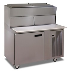 NEW DELFIELD 18648P REFRIGERATED DUAL RAIL LIQUITEC COOLED PIZZA PREP TABLE, 48″