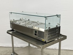 48″ Commercial Refrigerated Prep Table Countertop Salad Fruit Sauce Toppings NSF
