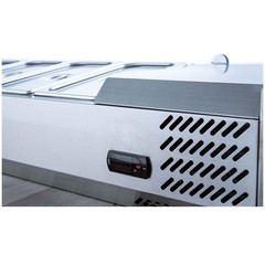 48″ Refrigerated Countertop Salad Bar, Glass Topping Rail, 4 Pans