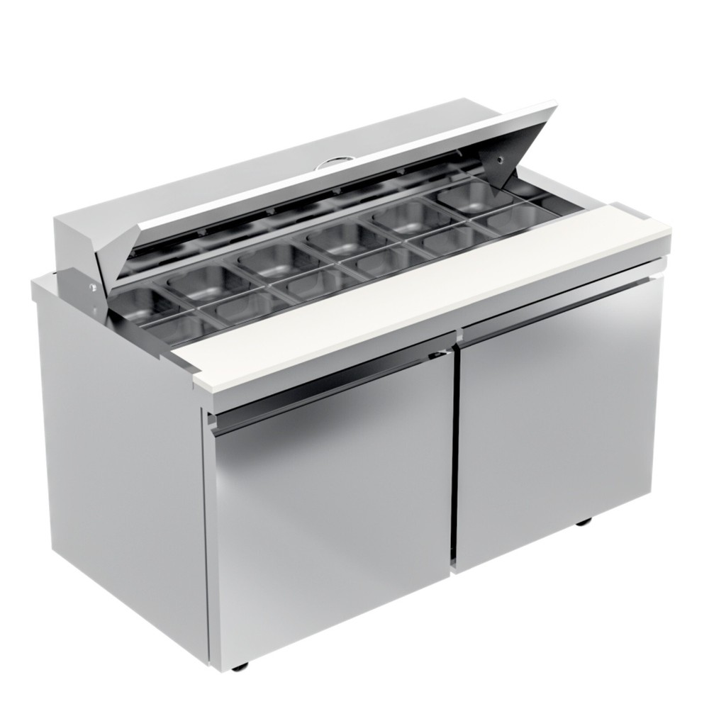 48” Commercial Salad & Sandwich Prep Table Refrigerator Cooler 12Pan Restaurant